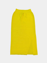 Yellow Knit Midi Skirt With Side Slit -  | dBlank