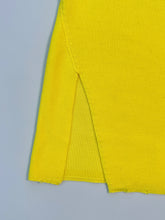 Yellow Knit Midi Skirt With Side Slit -  | dBlank