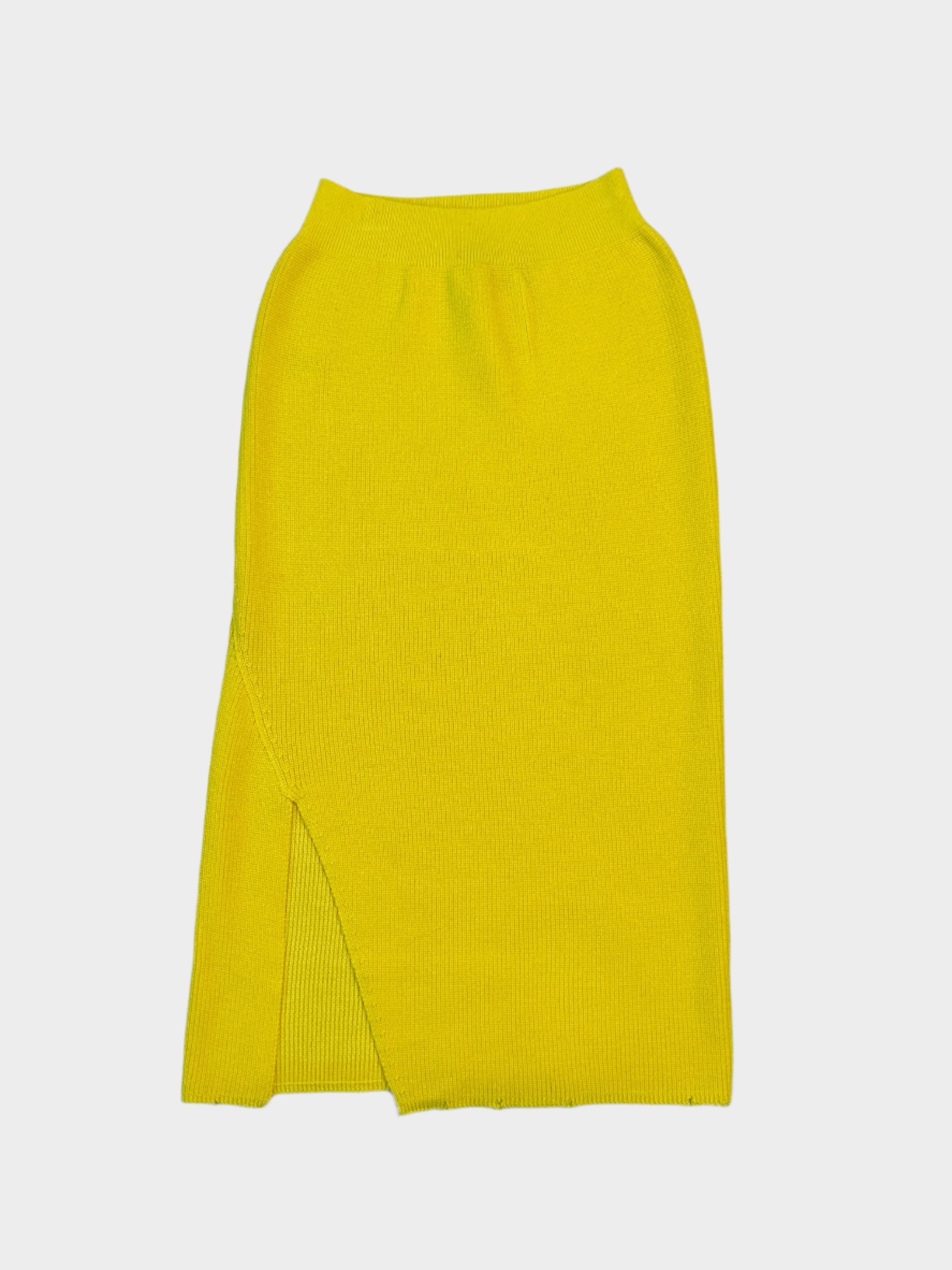 Laneus, gonna maglia, gonna gialla, gonna midi donna, moda estiva, made in Italy