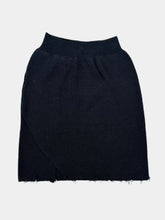 Black Knit Midi Skirt With Frayed Hem -  | dBlank