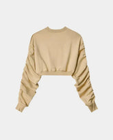 Crewneck Sweatshirt With Ruffles On The Sleeves -  | dBlank