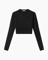 Crop Top In Costina Mossa Con Etichetta Alla Manica -  | dBlank
