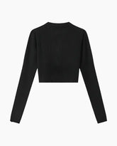 Crop Top In Costina Mossa Con Etichetta Alla Manica -  | dBlank
