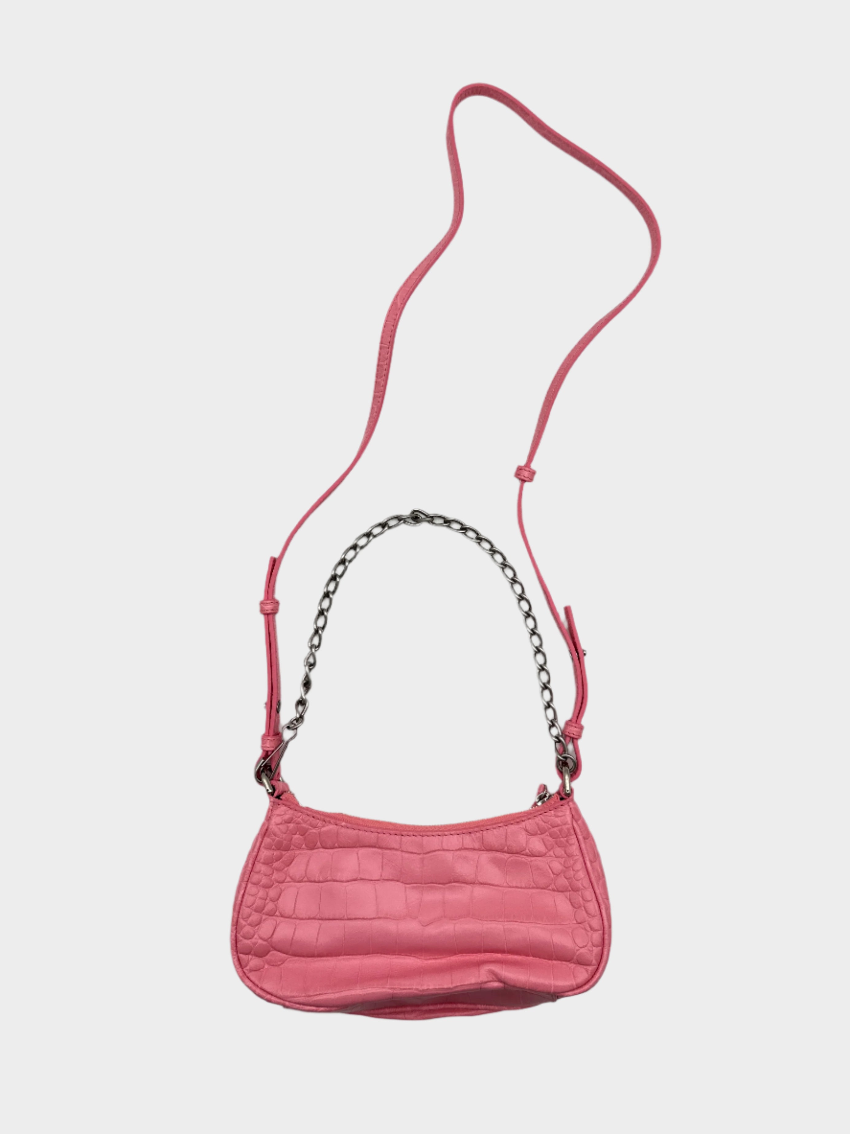 Borsa Le Cagole Mini Purse Rosa Con Tracolla E Catena