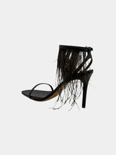 Brown Feather Fringe Leather Sandals -  | dBlank