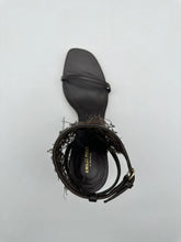 Brown Feather Fringe Leather Sandals -  | dBlank