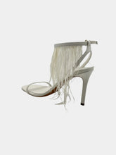 White Feather Fringe Leather Sandals -  | dBlank