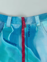 Blue Shorts With Water Print And Front Zip -  | dBlank