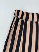 Beige and Black Vertical Striped Pants -  | dBlank