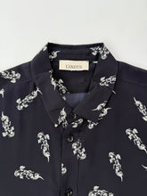 Black Silk Shirt With White Fish Print -  | dBlank