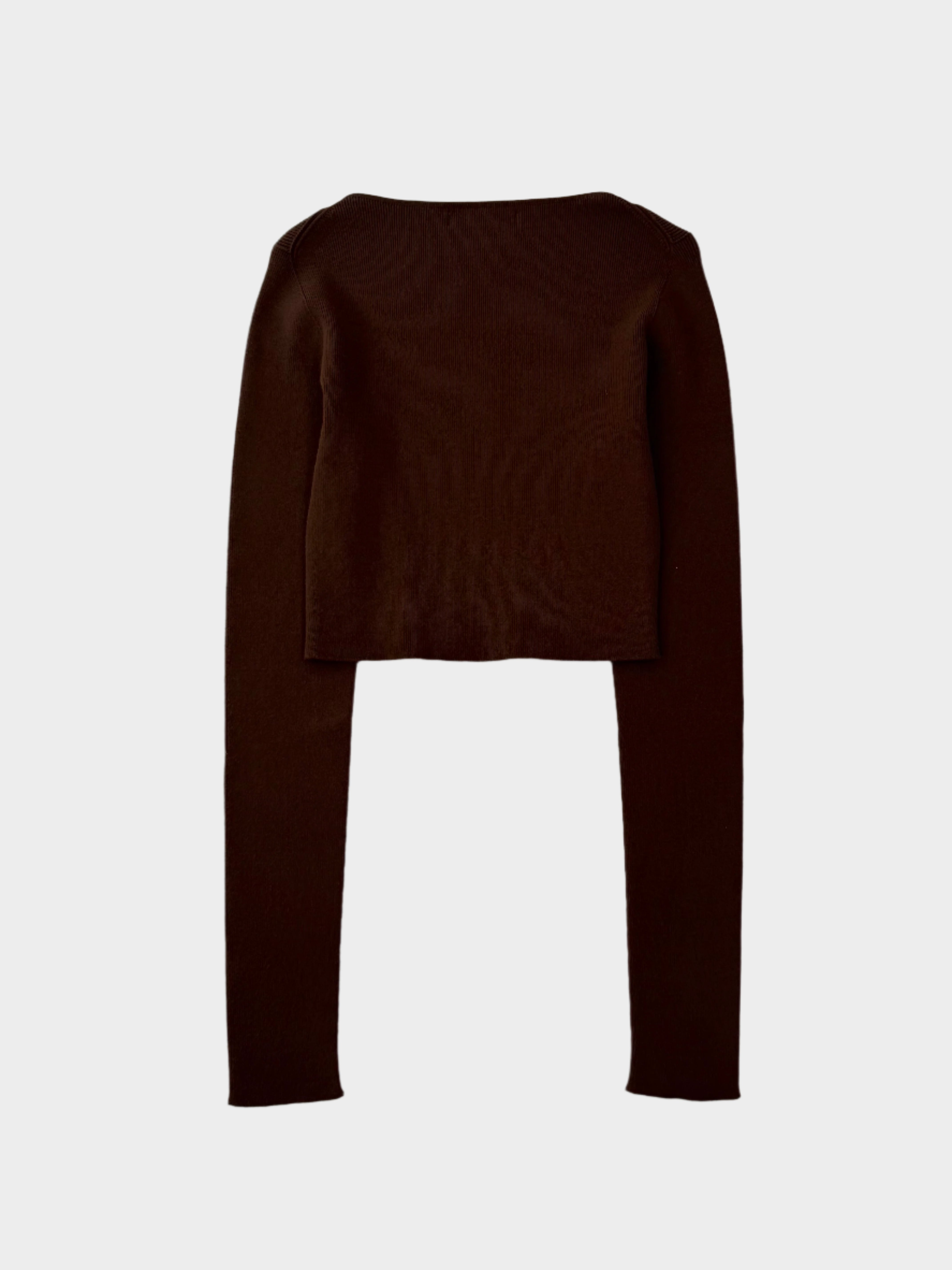 Top In Maglia Color Cioccolato A Maniche Lunghe