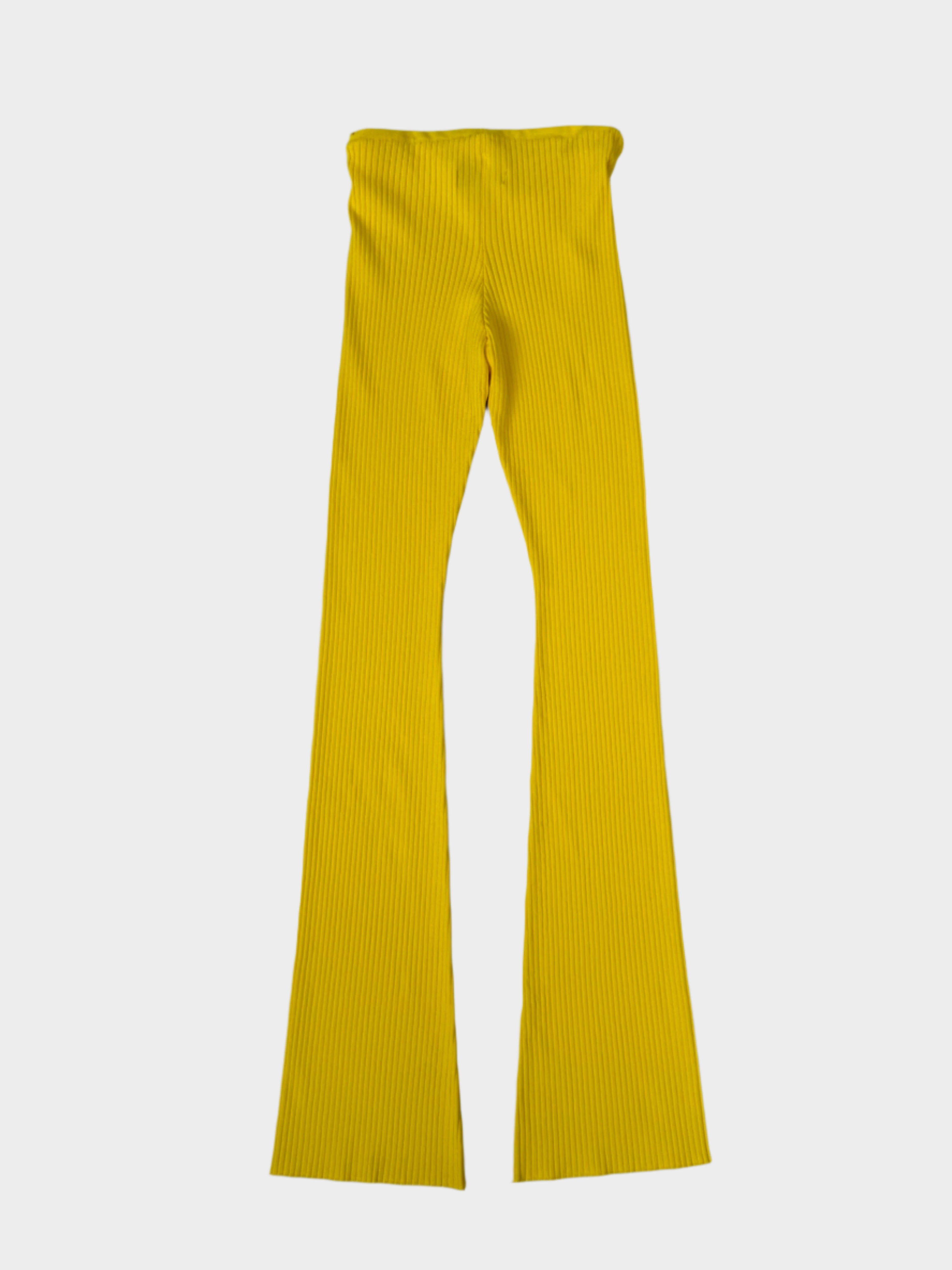 Pantaloni Gialli In Maglia A Costine
