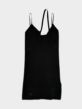 Black Knit Top With Thin Shoulder Straps And Side Slit -  | dBlank