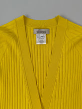 Yellow Ribbed Knit Long Cardigan -  | dBlank