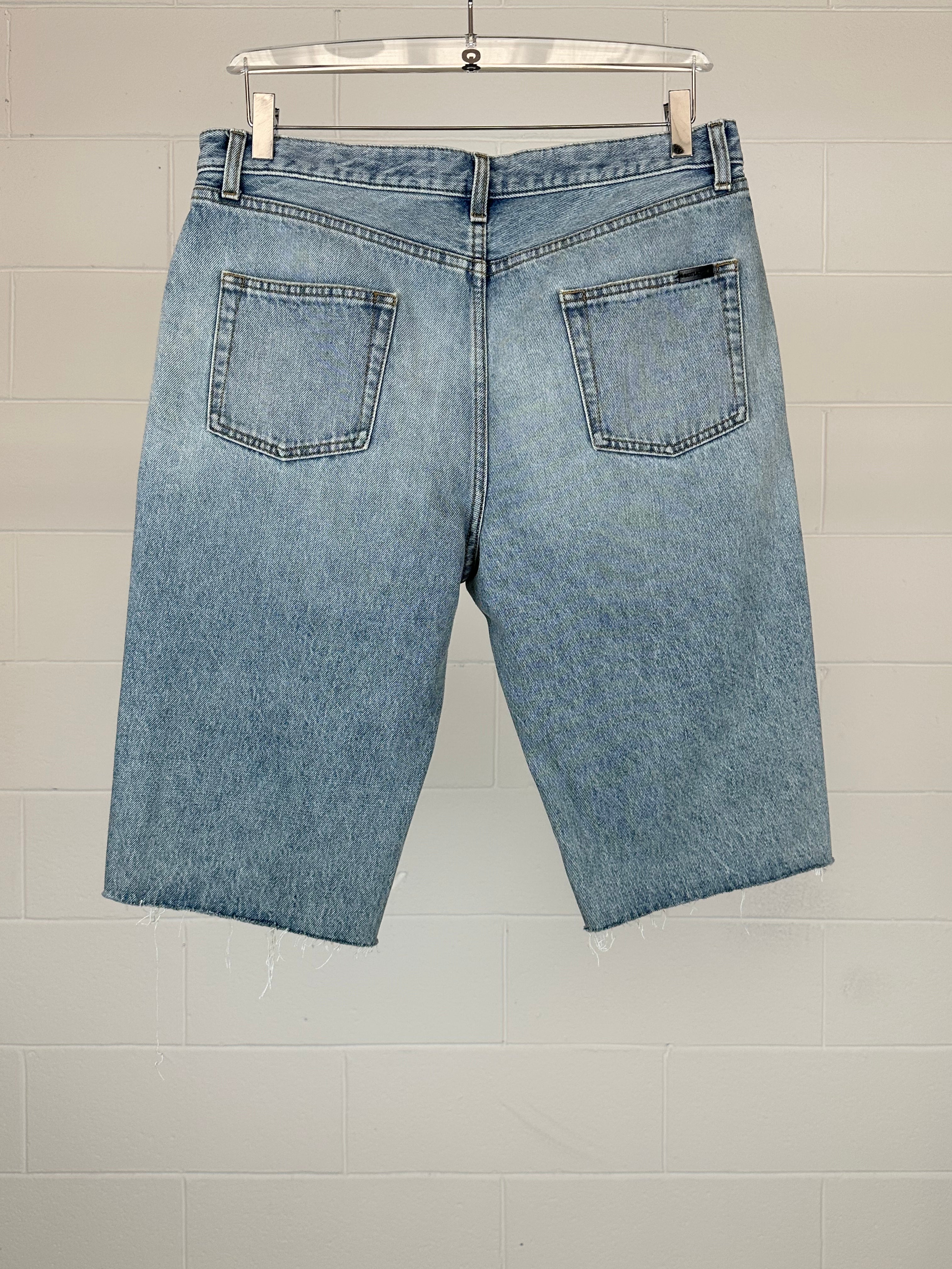 Fringed Blue Shorts
