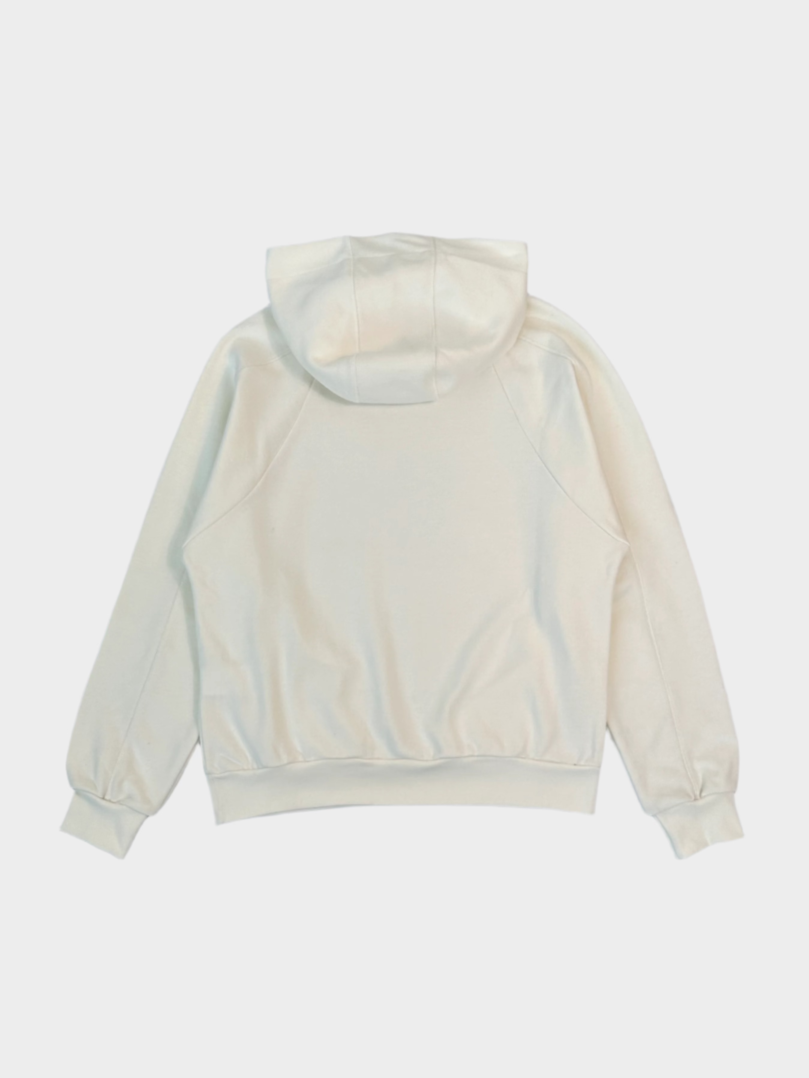 Felpa Bianca Raglan Con Cappuccio E Logo Stampato