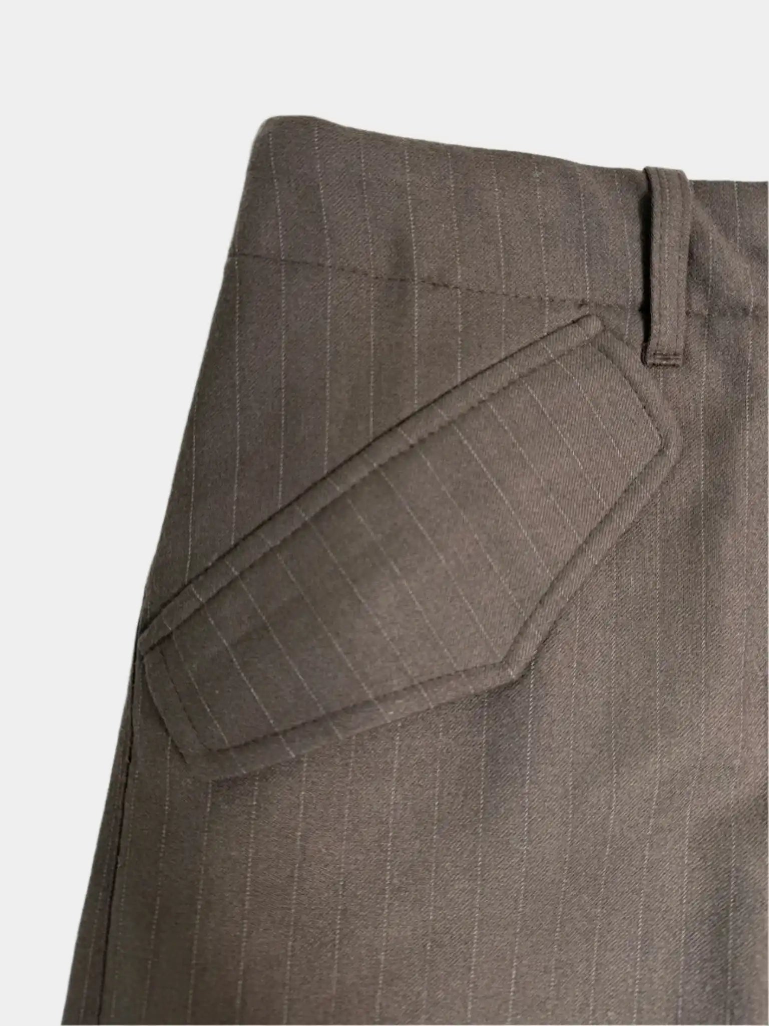 Pantaloni Cargo In Lana Gessata