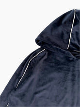 Blue Chenille Hoodie With Piping And Sleeve Label -  | dBlank