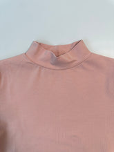 Pink Bi-Elastic Mock Neck Crop Top With Half Sleeve -  | dBlank