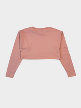 Pink Jersey Long Sleeve Crop Top With Print -  | dBlank