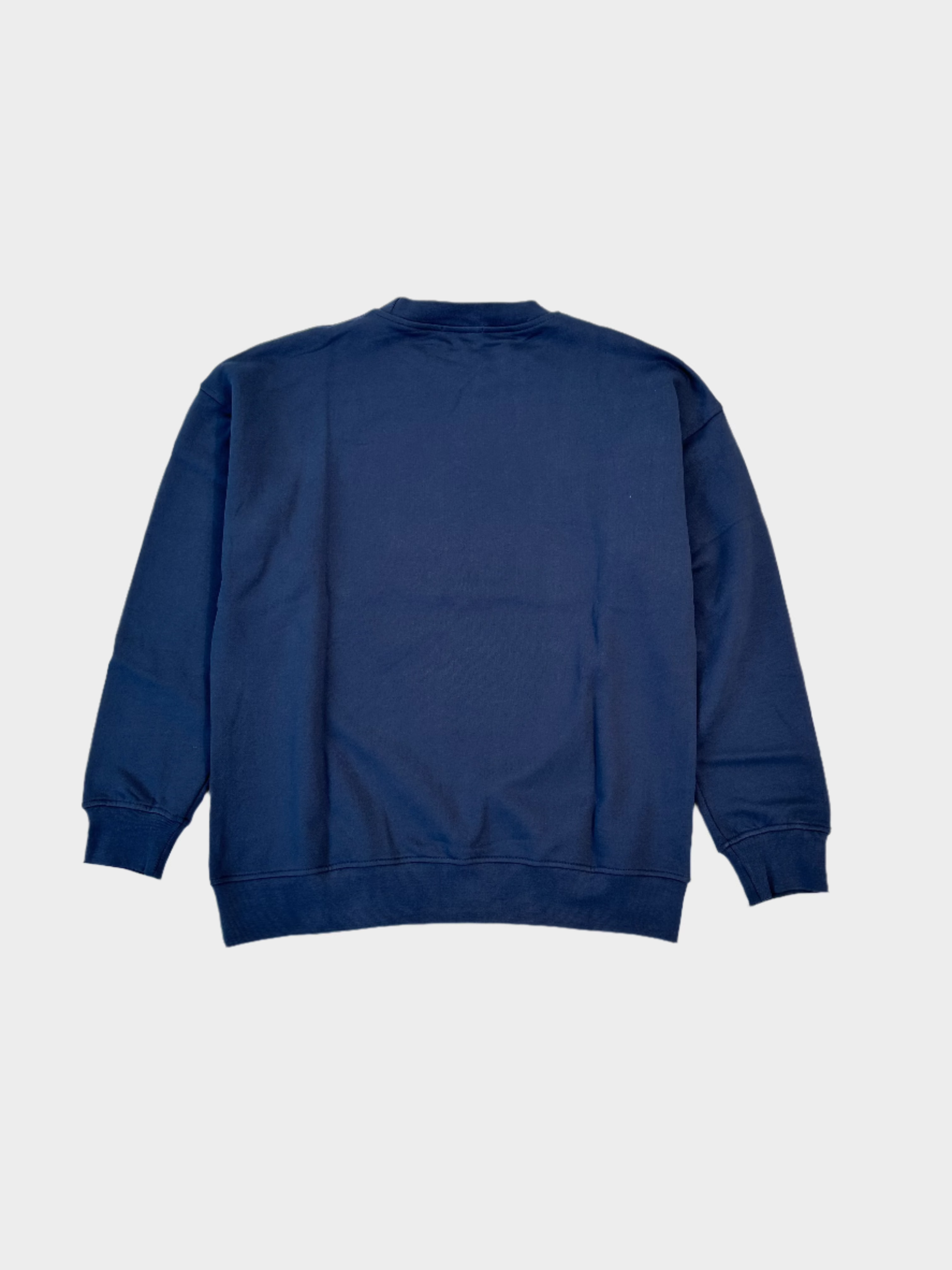 Felpa Girocollo Blu Con Stampa Frontale