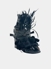 Block Heel Shoes With Feathers -  | dBlank