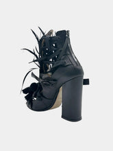 Block Heel Shoes With Feathers -  | dBlank