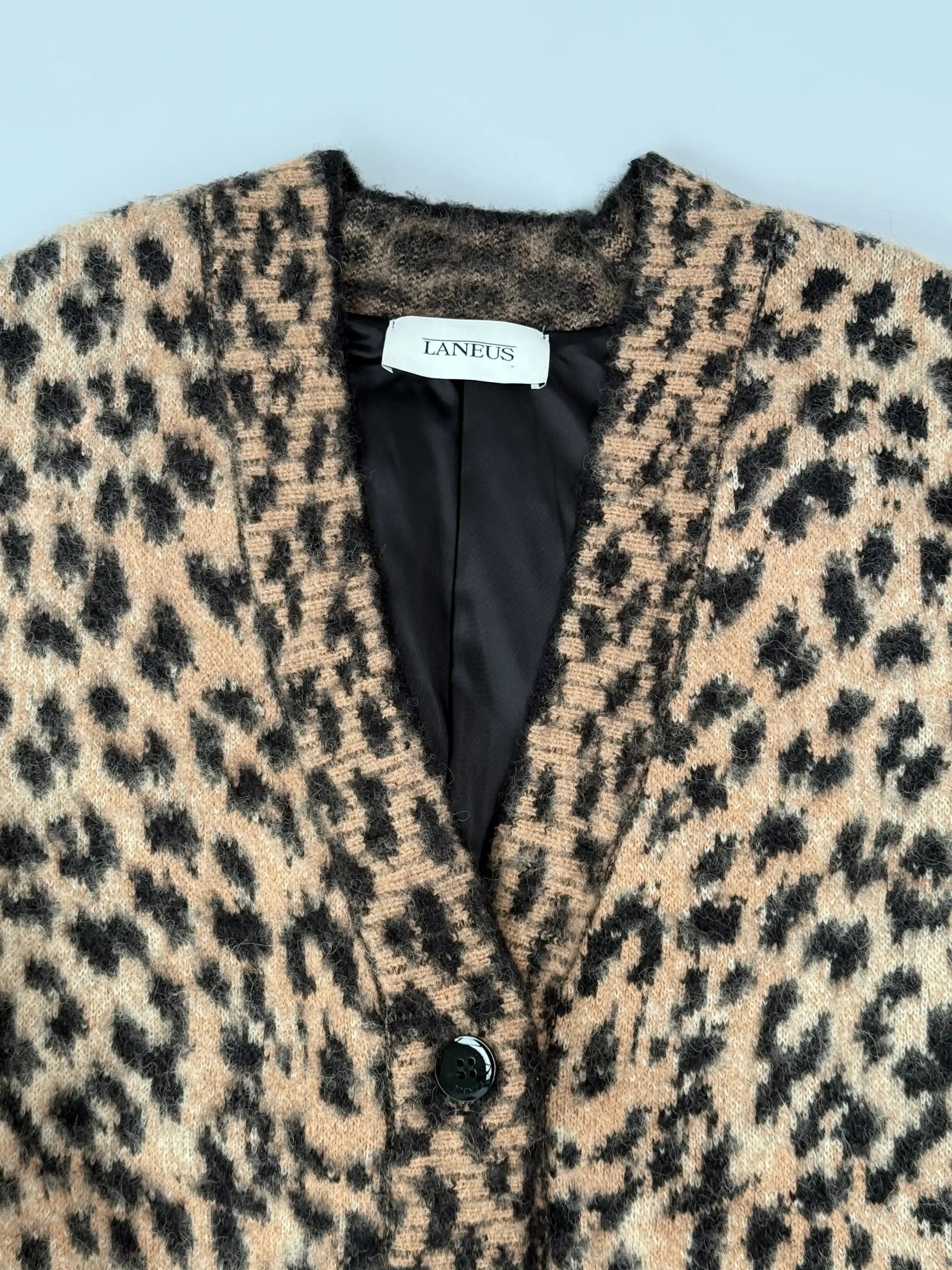 Bomber In Maglia Leopardata Con Retro A Contrasto