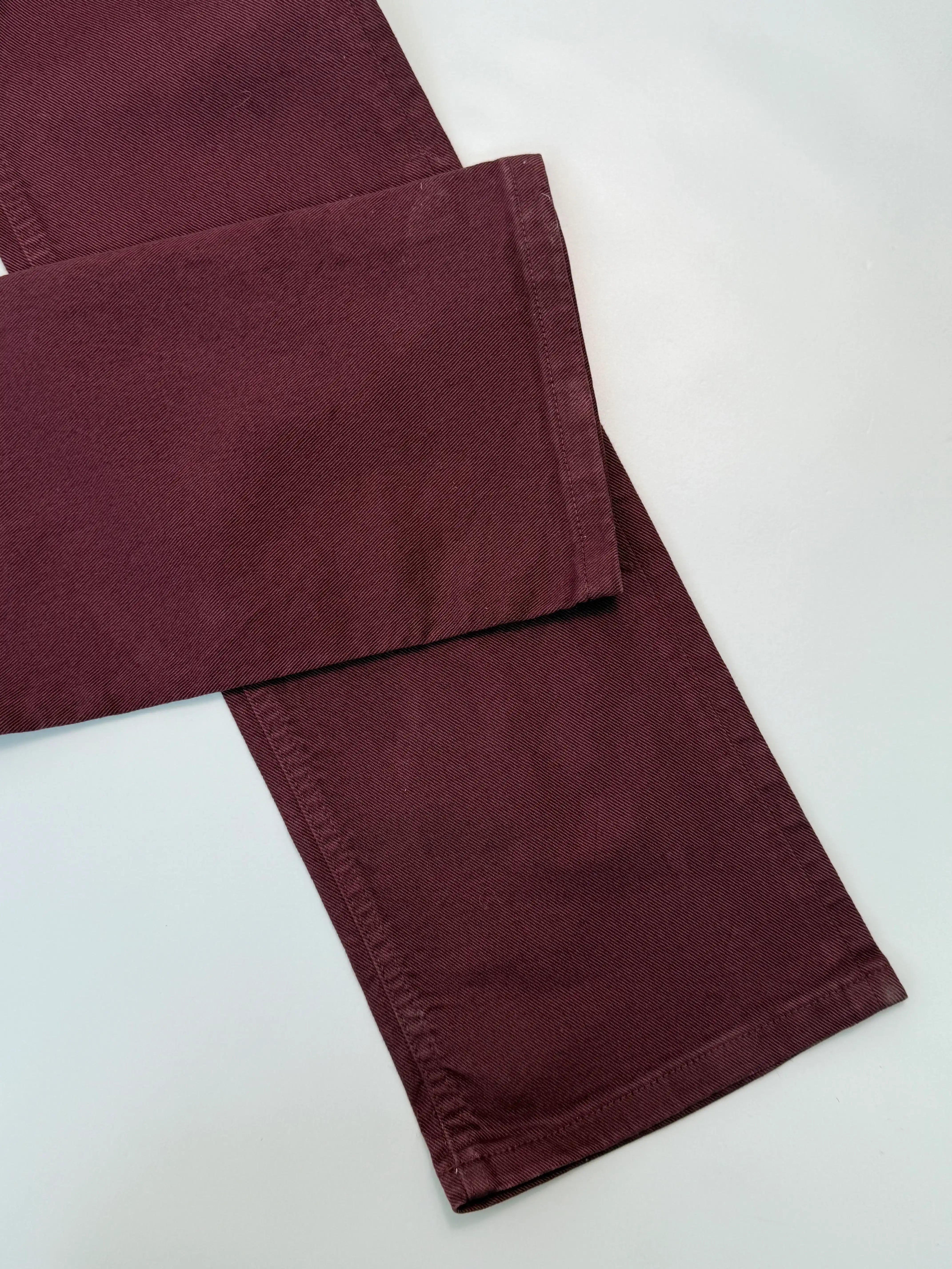 Pantaloni Slim Bordeaux In Cotone Stretch