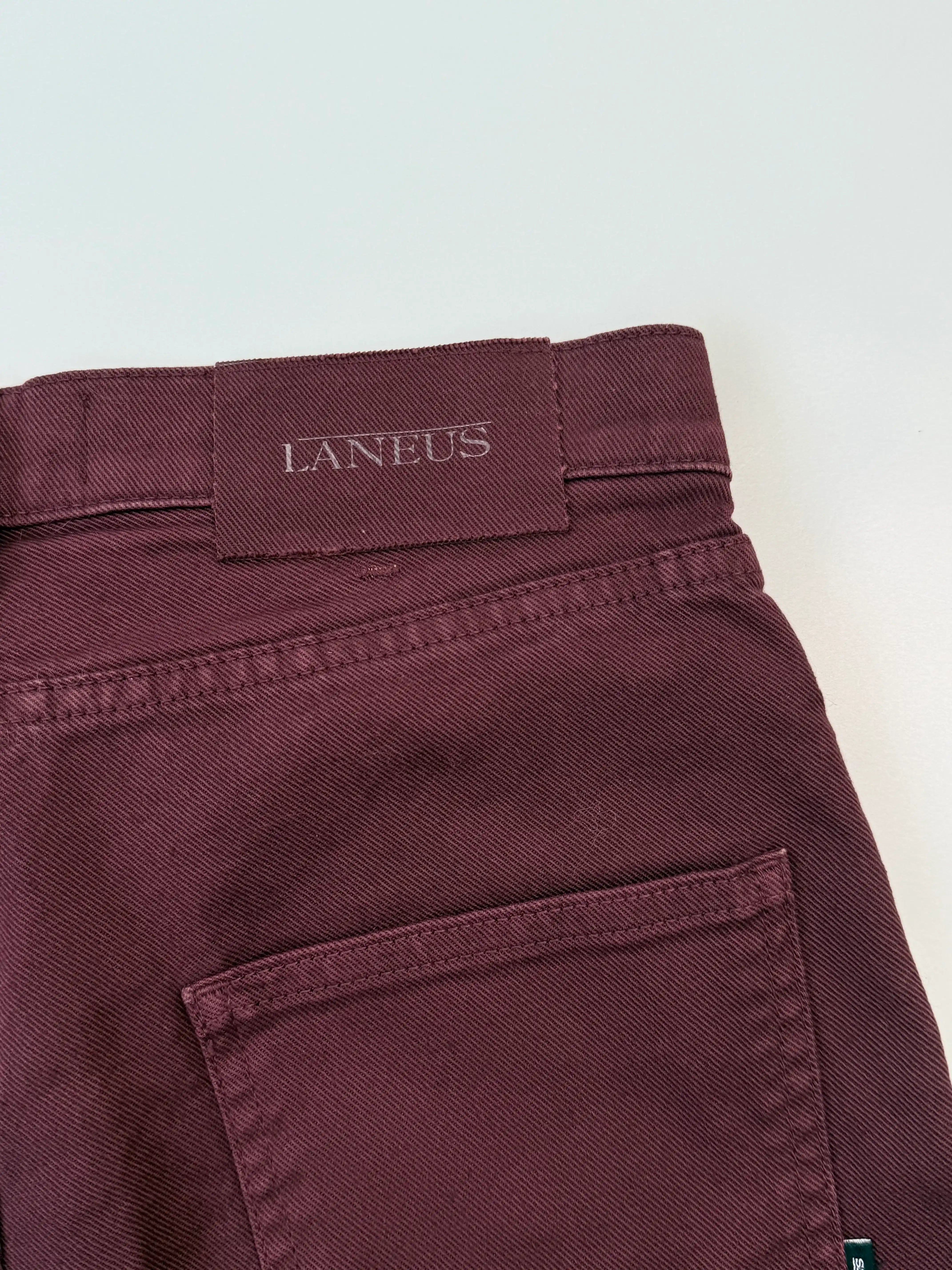 Pantaloni Slim Bordeaux In Cotone Stretch