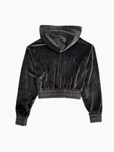 Chenille Hoodie With Zip And Label On Sleeve -  | dBlank