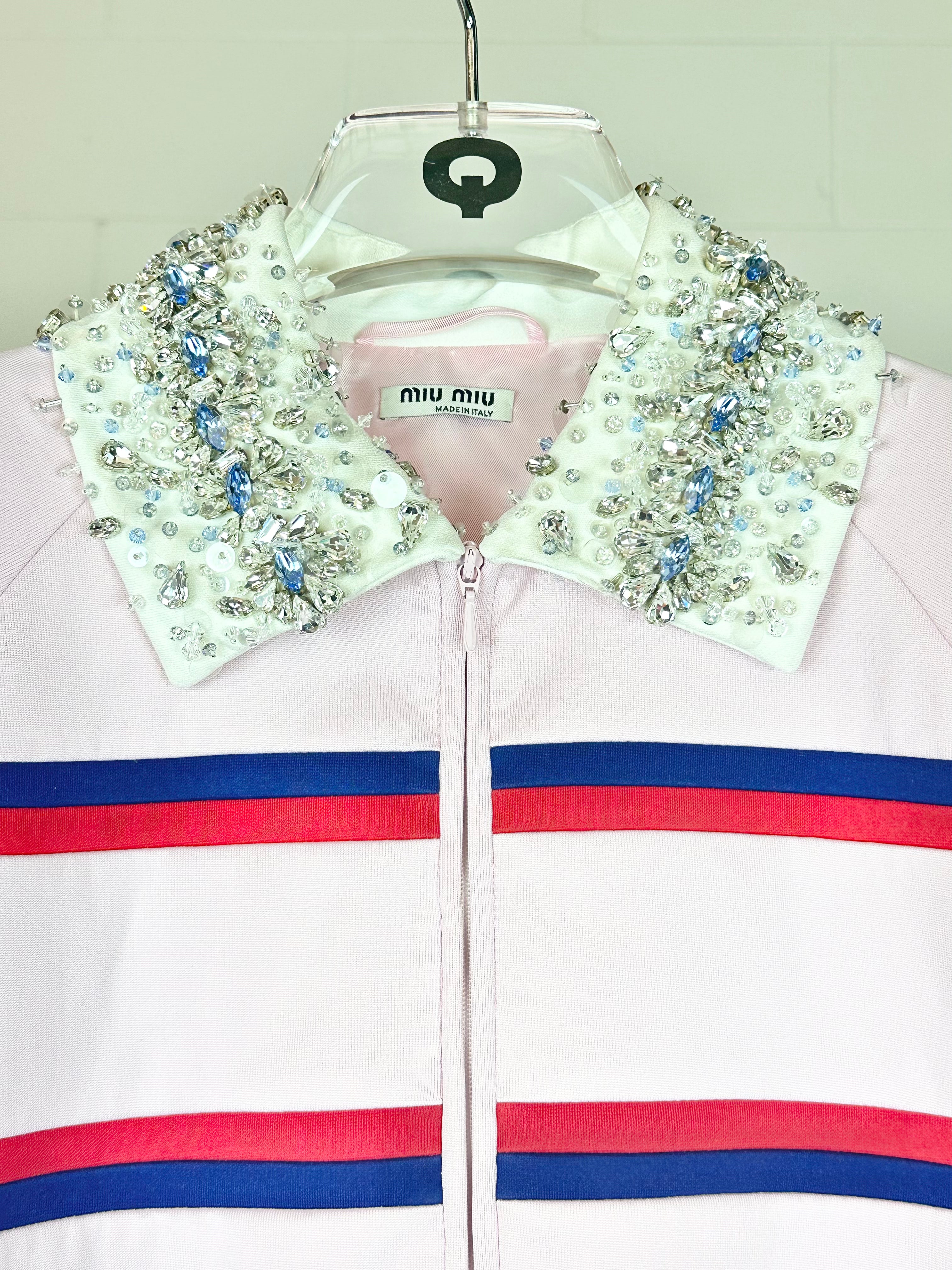 Pink Jacket With Crystals On Collar