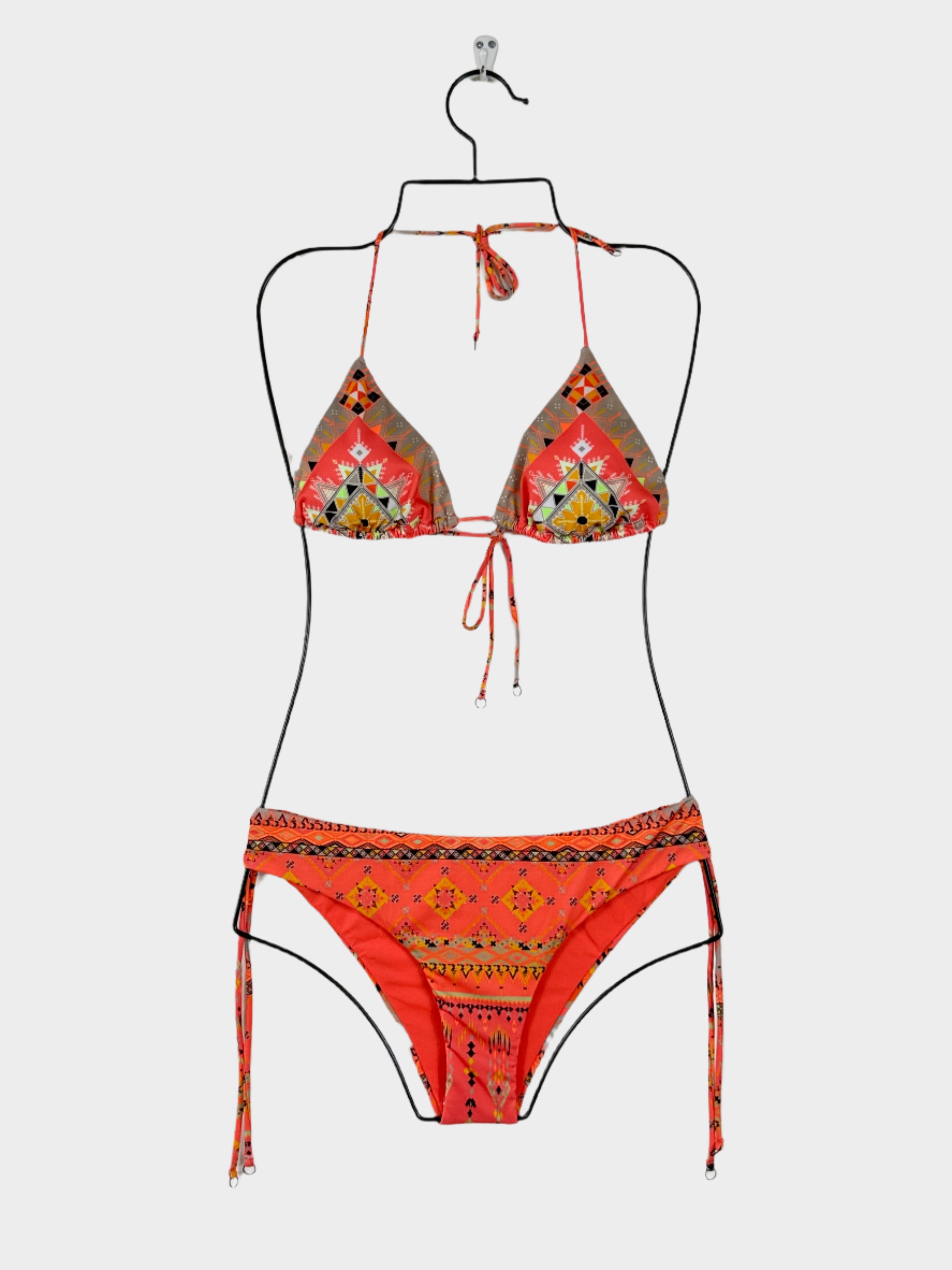 Tribal Triangle Bikini Drawstrings