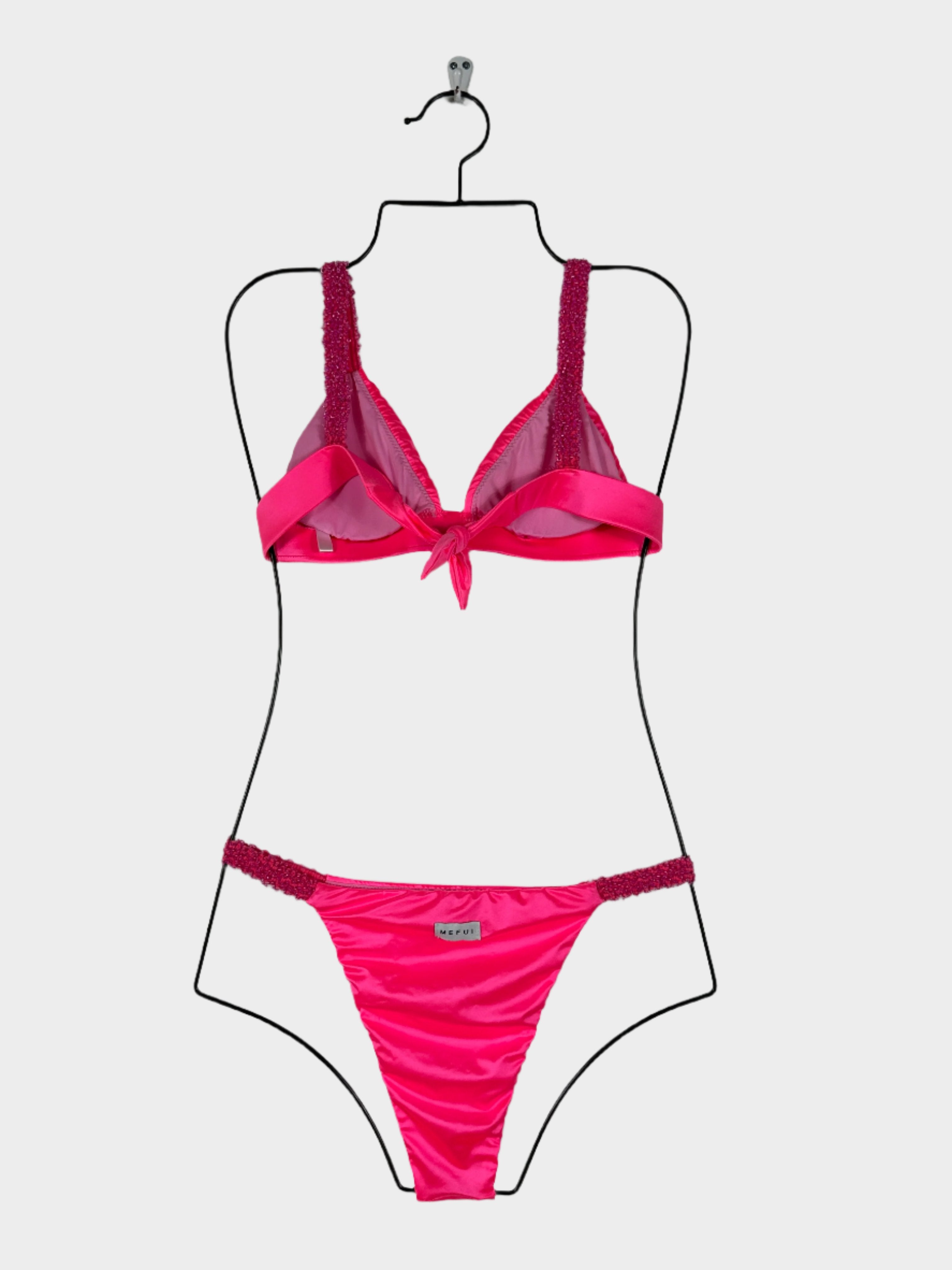 Beaded Neon Bikini Pink