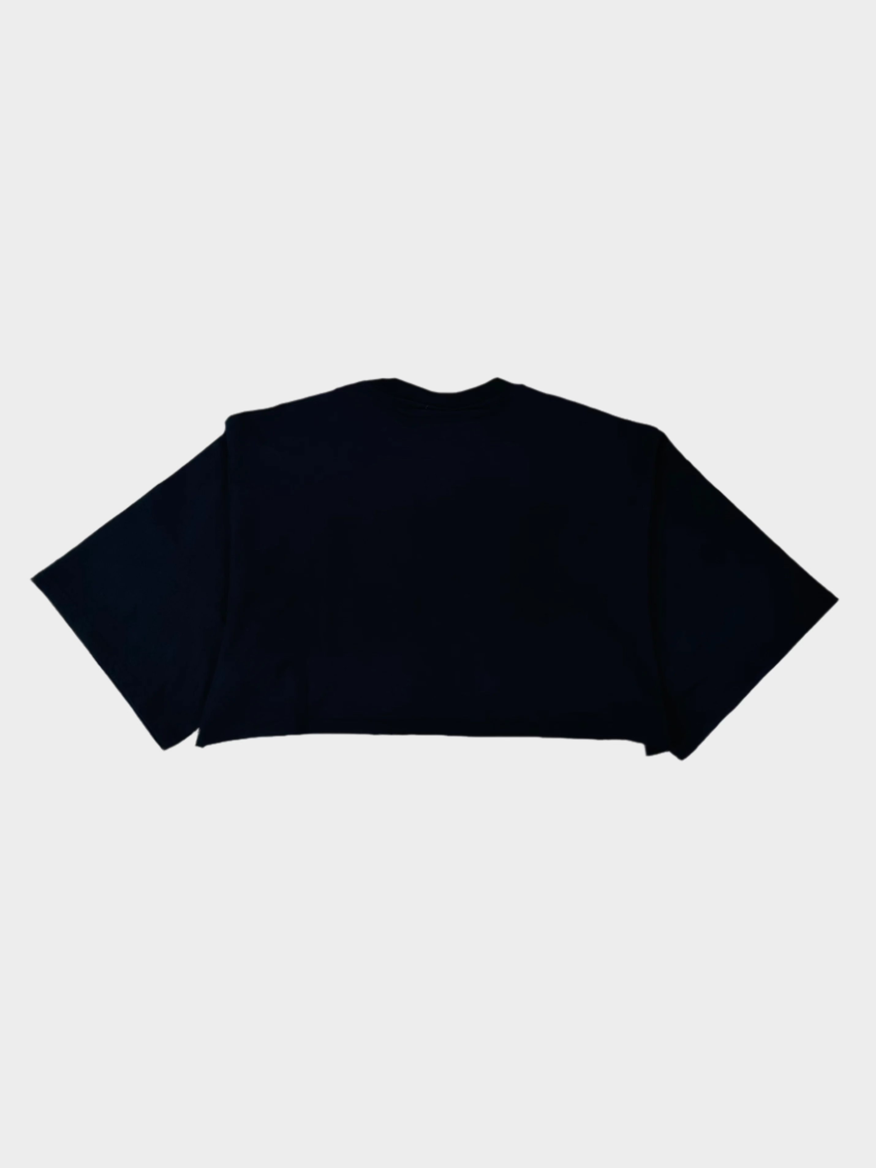 Crop T-Shirt Nera Con Logo Bling