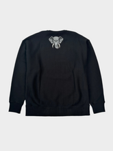 Black Oversized Crewneck Cotton Sweatshirt -  | dBlank