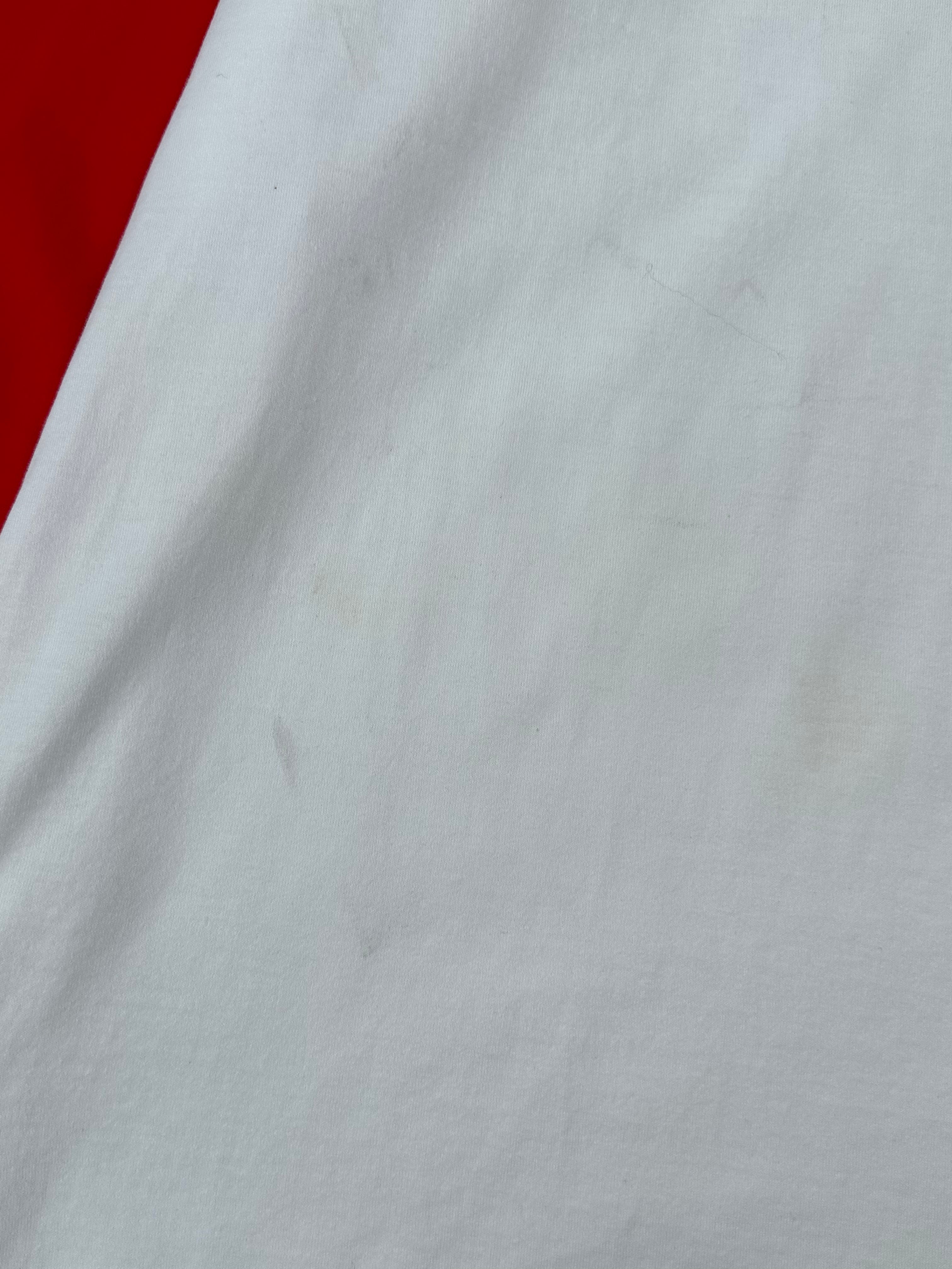 Vestito Bianco Manica Lunga Rossa Con Stampa Ricamata