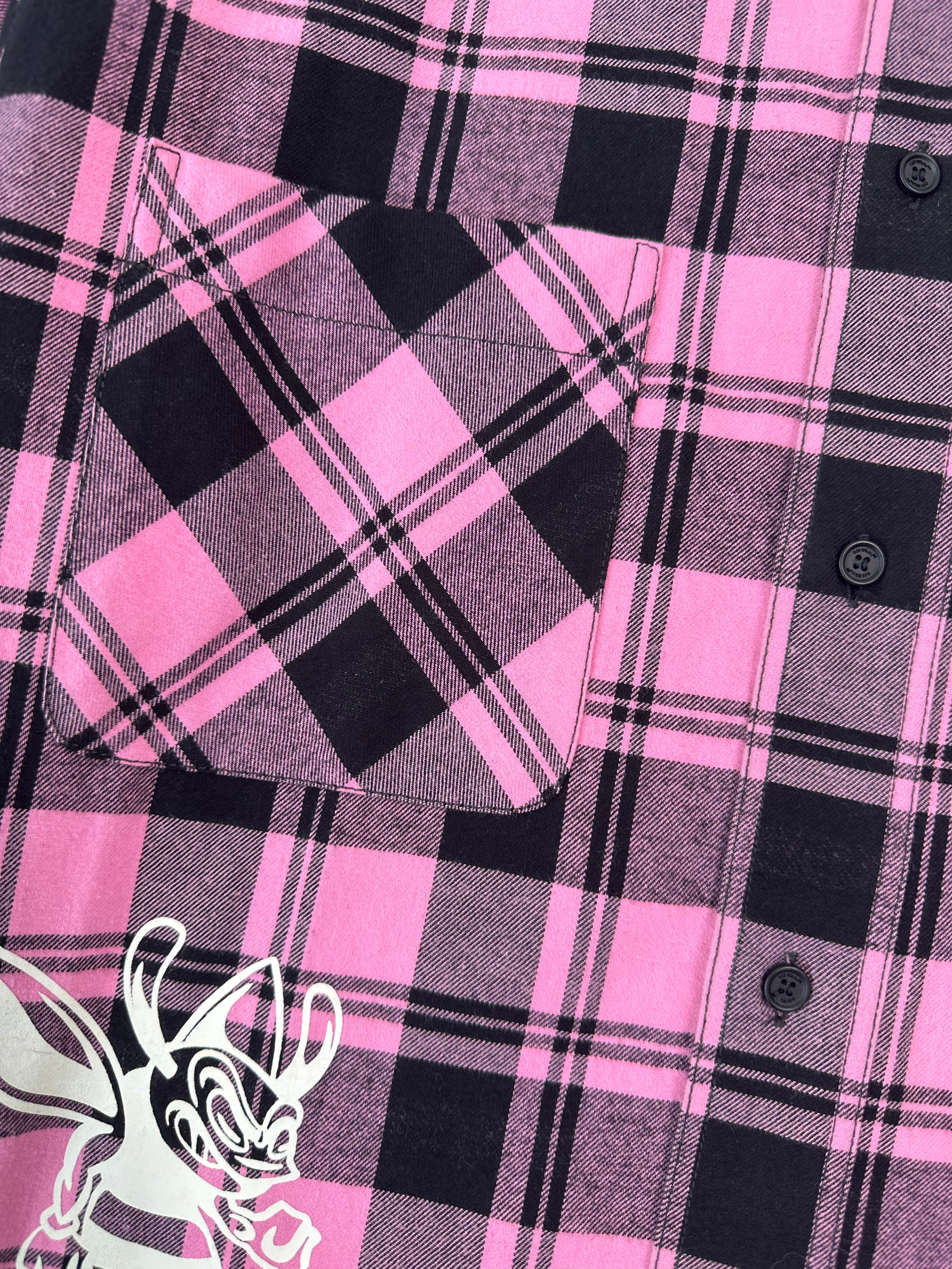 Pink Check Shirt Character Check With Print