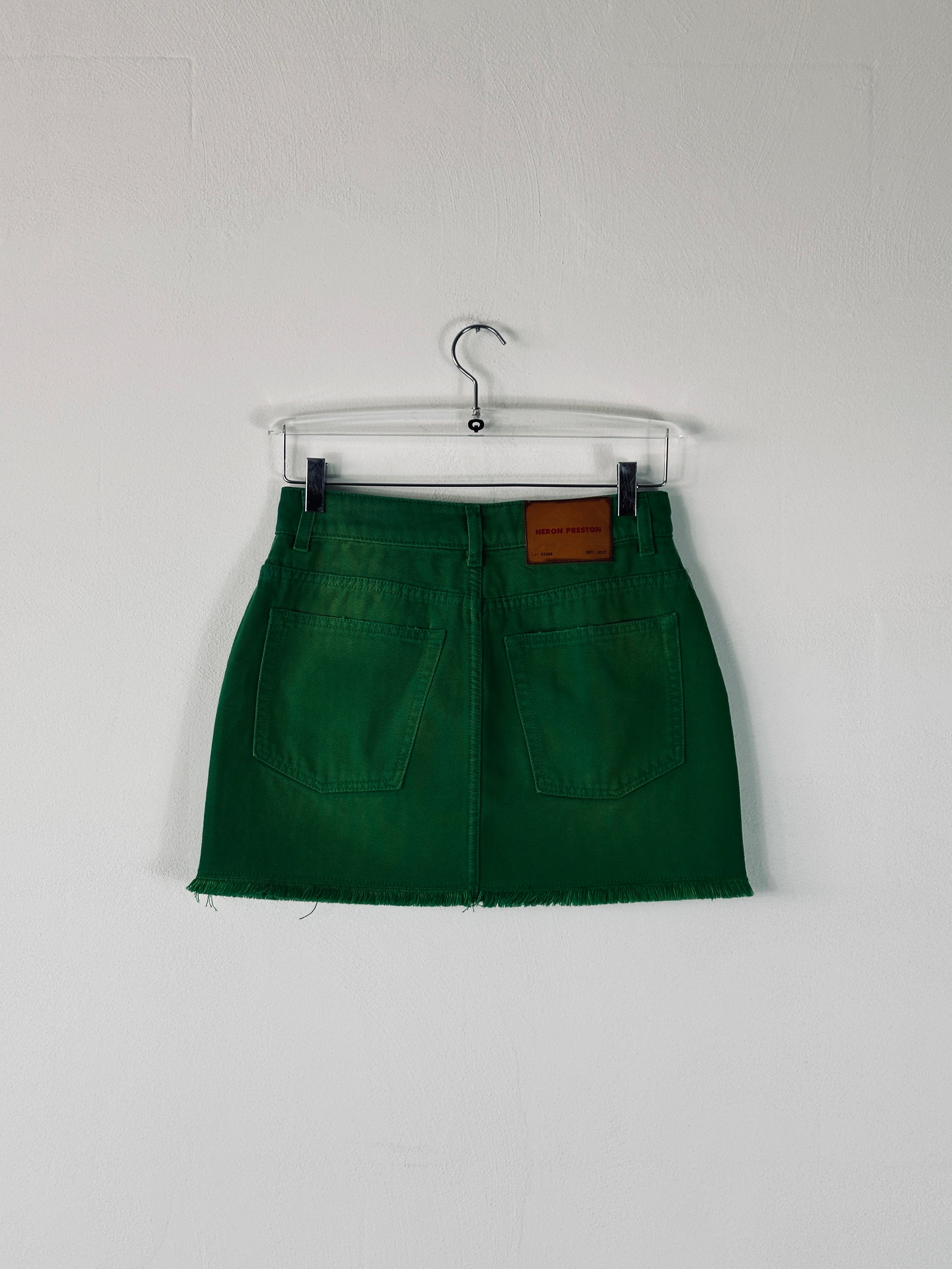 Distressed Canvas Miniskirt