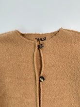 Beige Wool Cashmere Cardigan With Exposed Stitching -  | dBlank