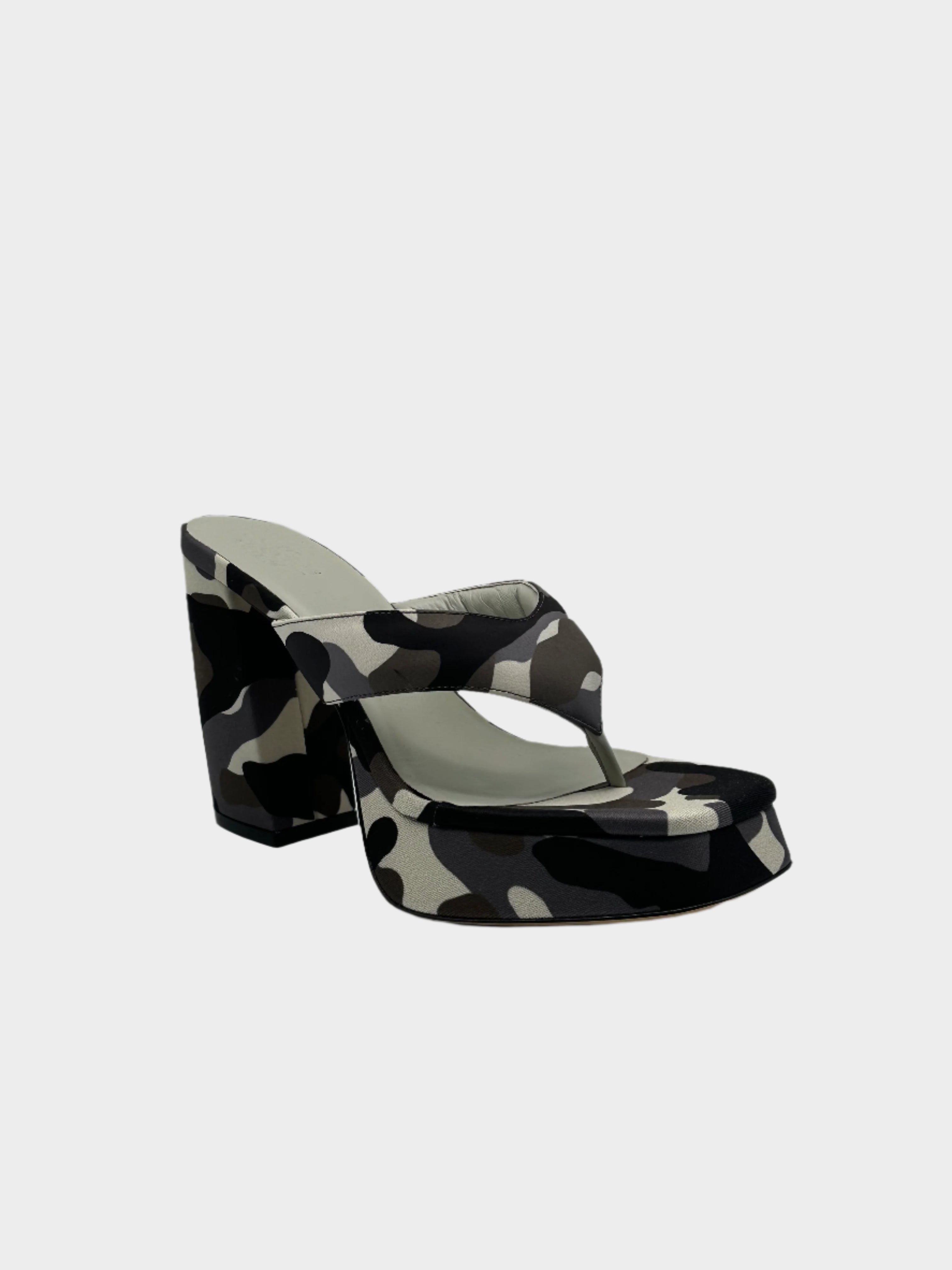 Sandali Con Tacco Largo E Platform Fantasia Camouflage