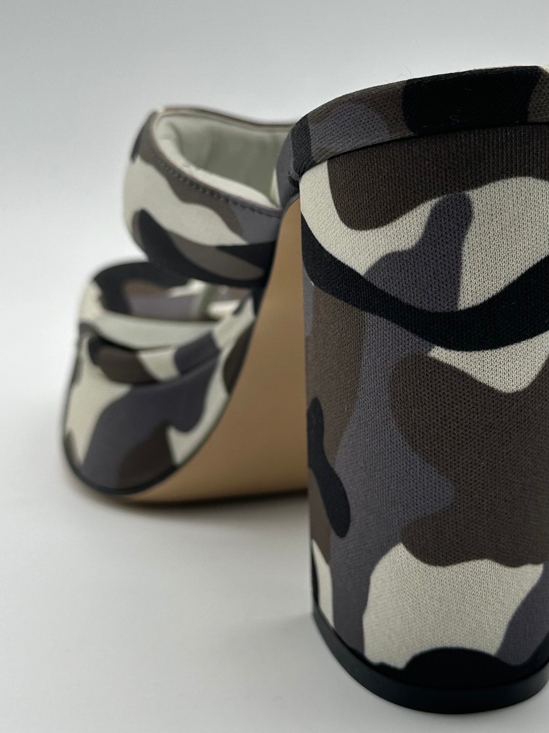 Sandali Con Tacco Largo E Platform Fantasia Camouflage