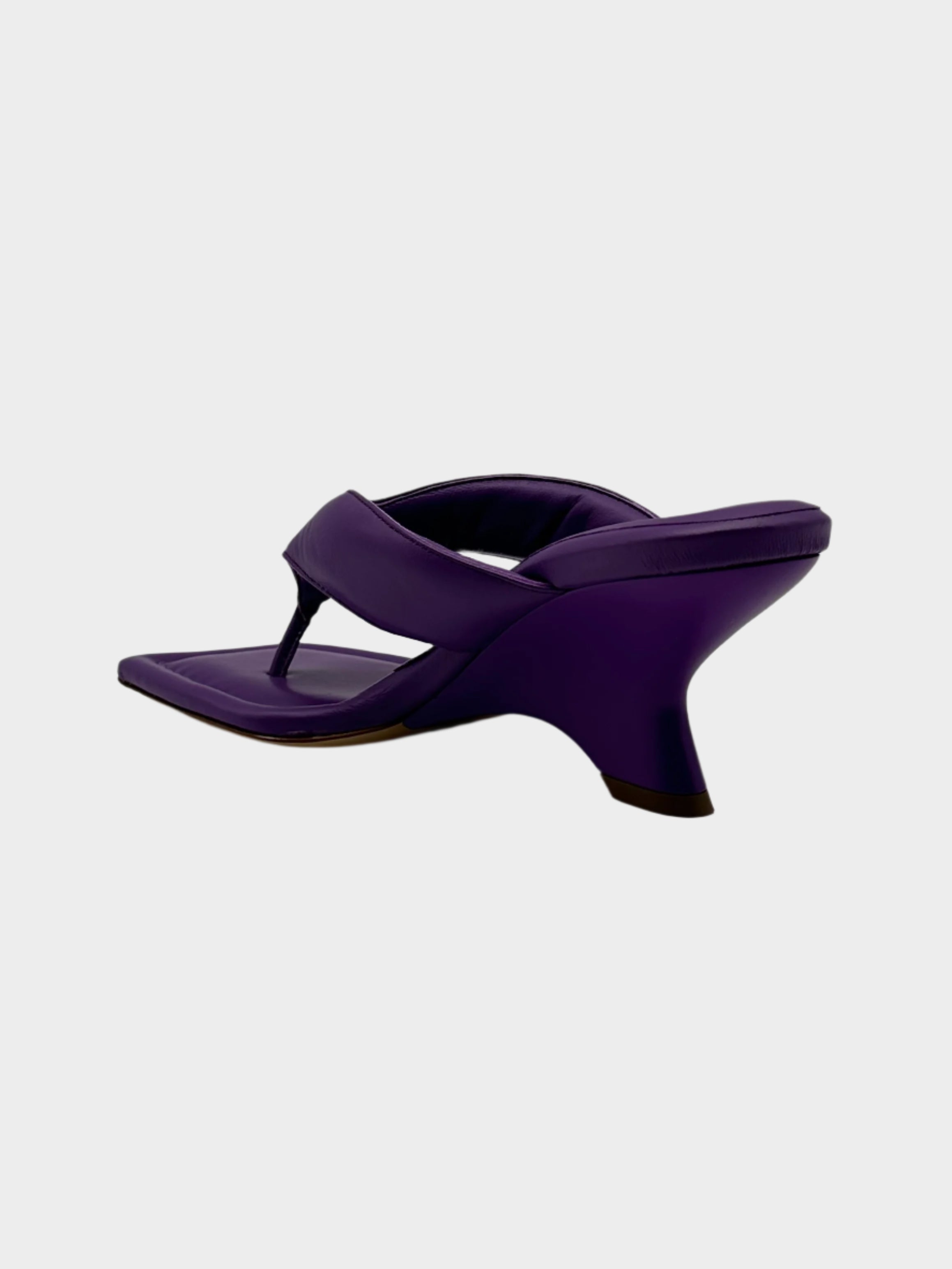 Purple Flip Flops With Sculptural Heel