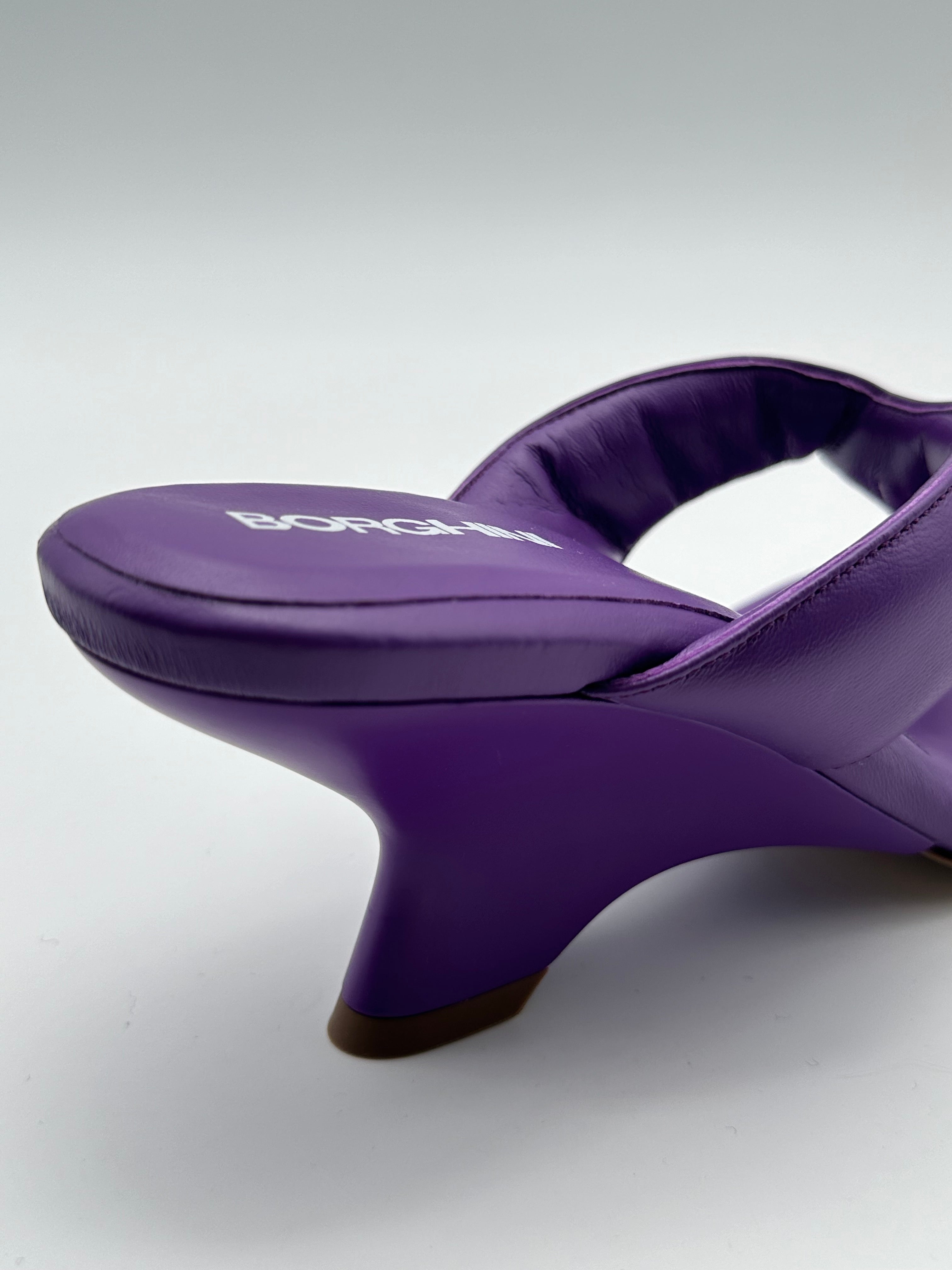 Purple Flip Flops With Sculptural Heel