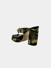 Camouflage Pattern Heeled Sandals -  | dBlank