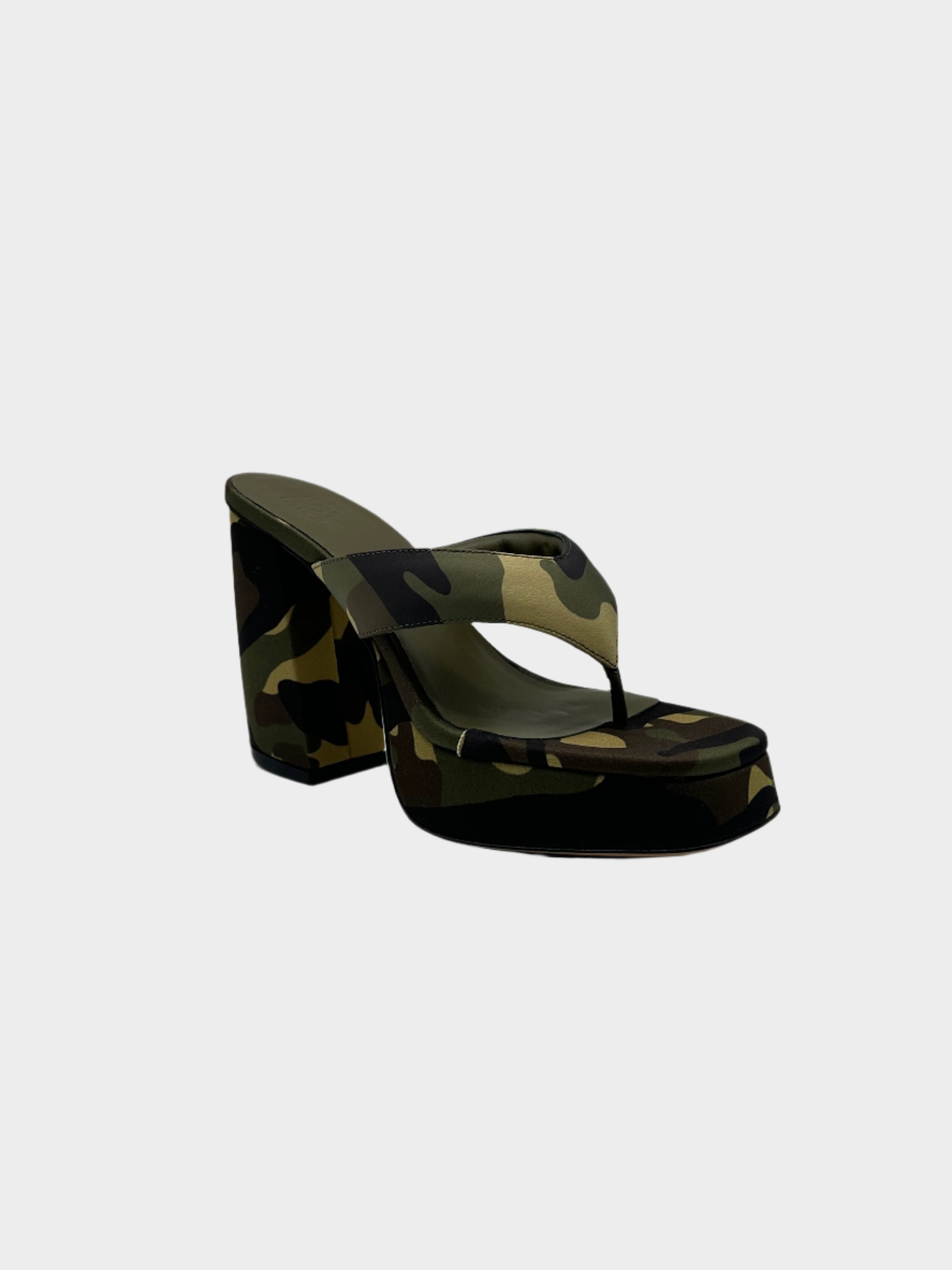 Camouflage Pattern Heeled Sandals