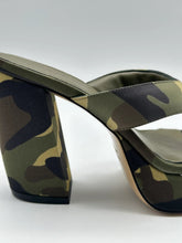 Camouflage Pattern Heeled Sandals -  | dBlank