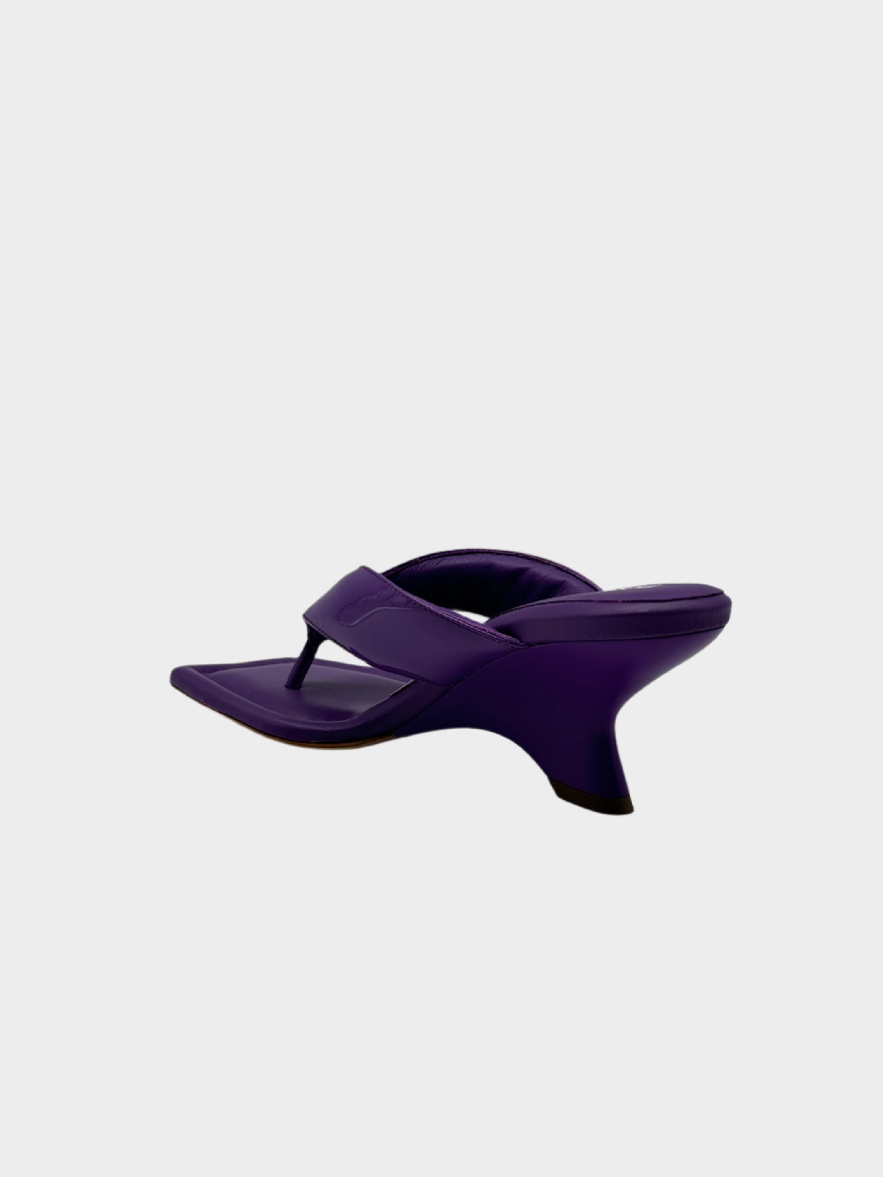 Purple Flip Flops With Sculptural Heel