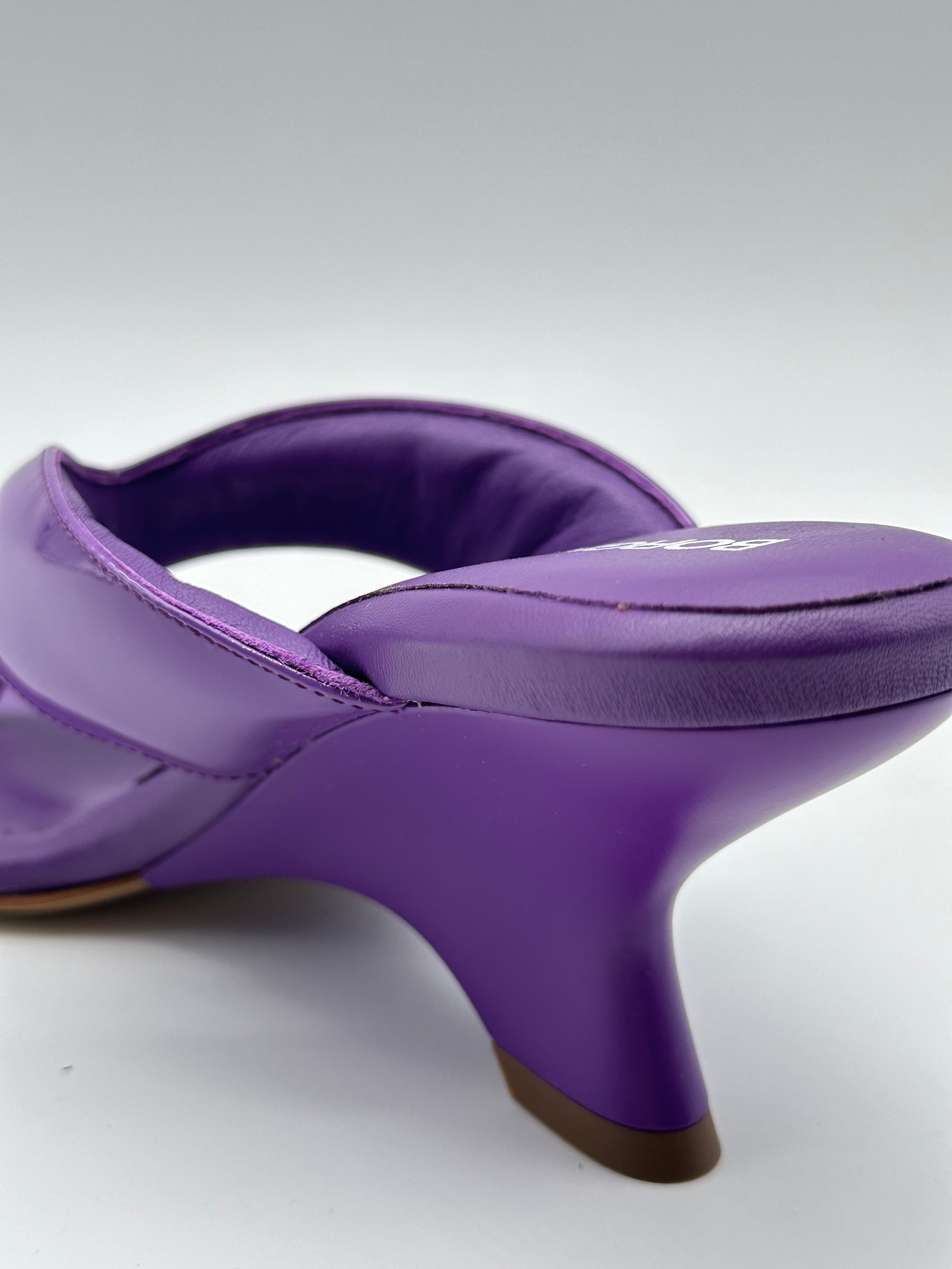 Purple Flip Flops With Sculptural Heel