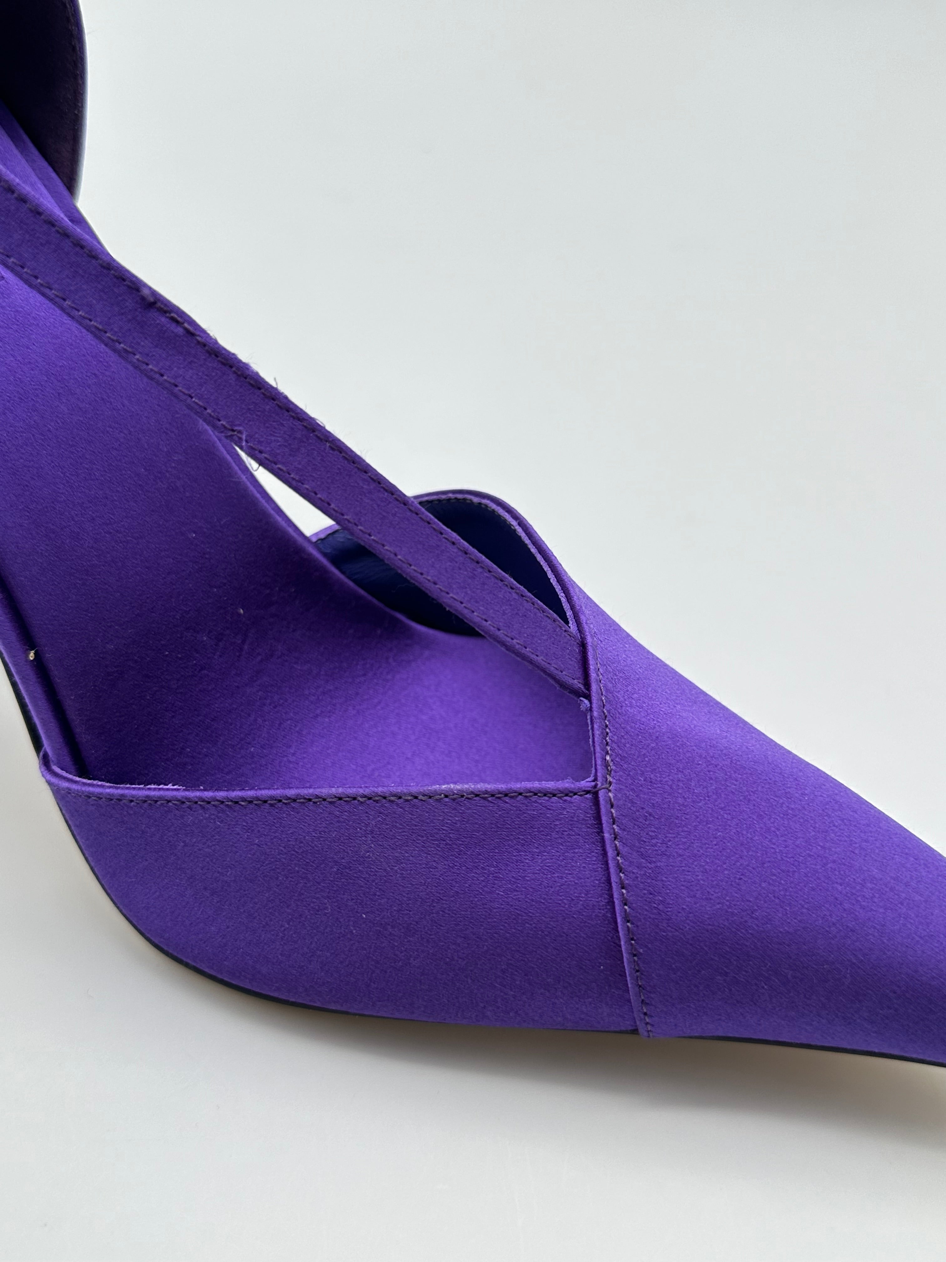 Sandali Con Tacco In Raso Color Lavanda
